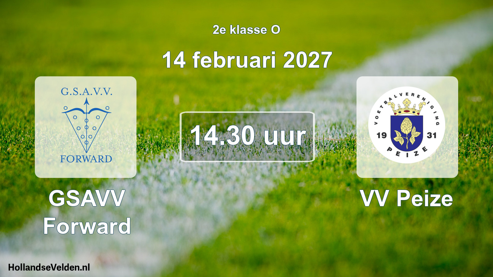 Geplande wedstrijd: GSAVV Forward - VV Peize (14 februari 2027)