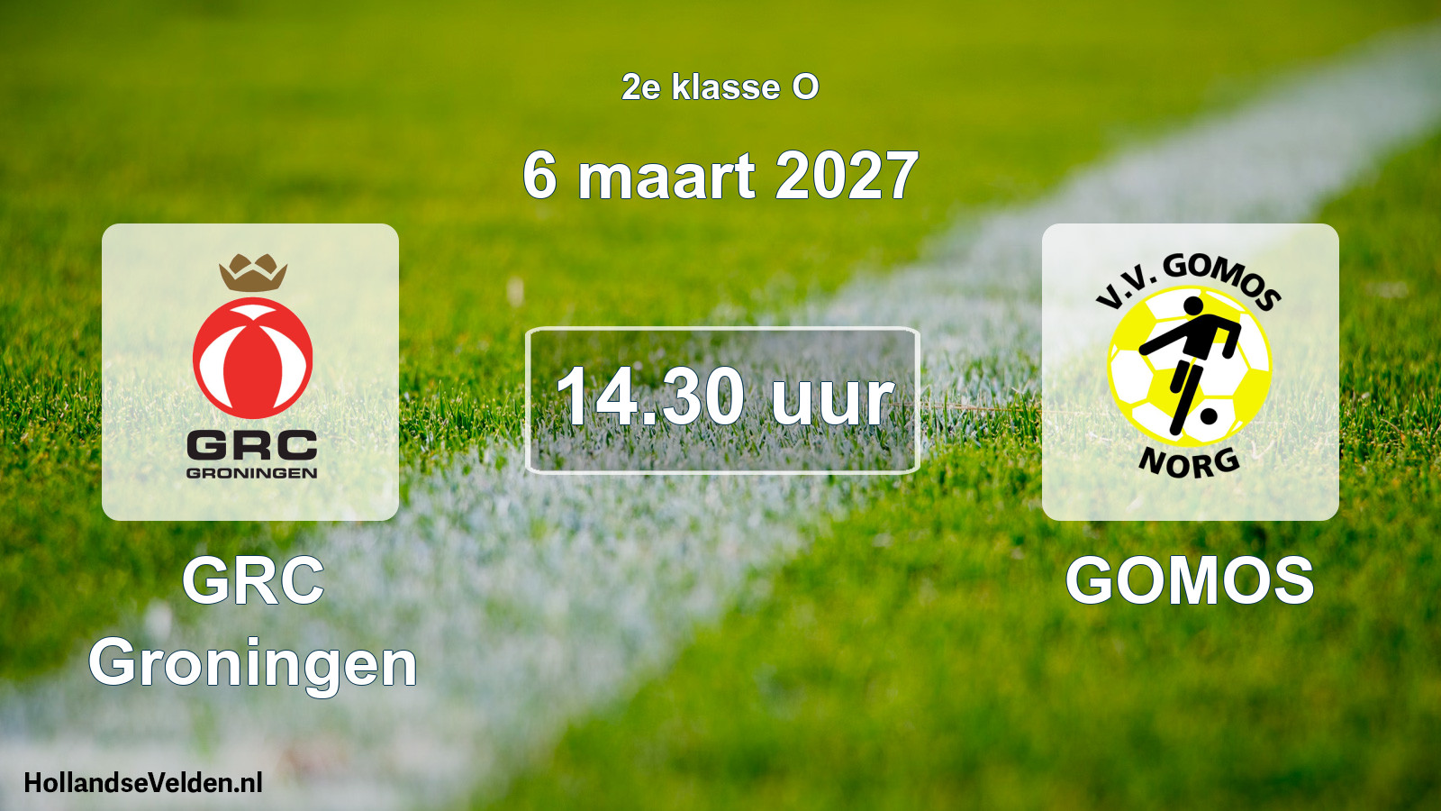 Geplande wedstrijd: GRC Groningen - GOMOS (6 maart 2027)