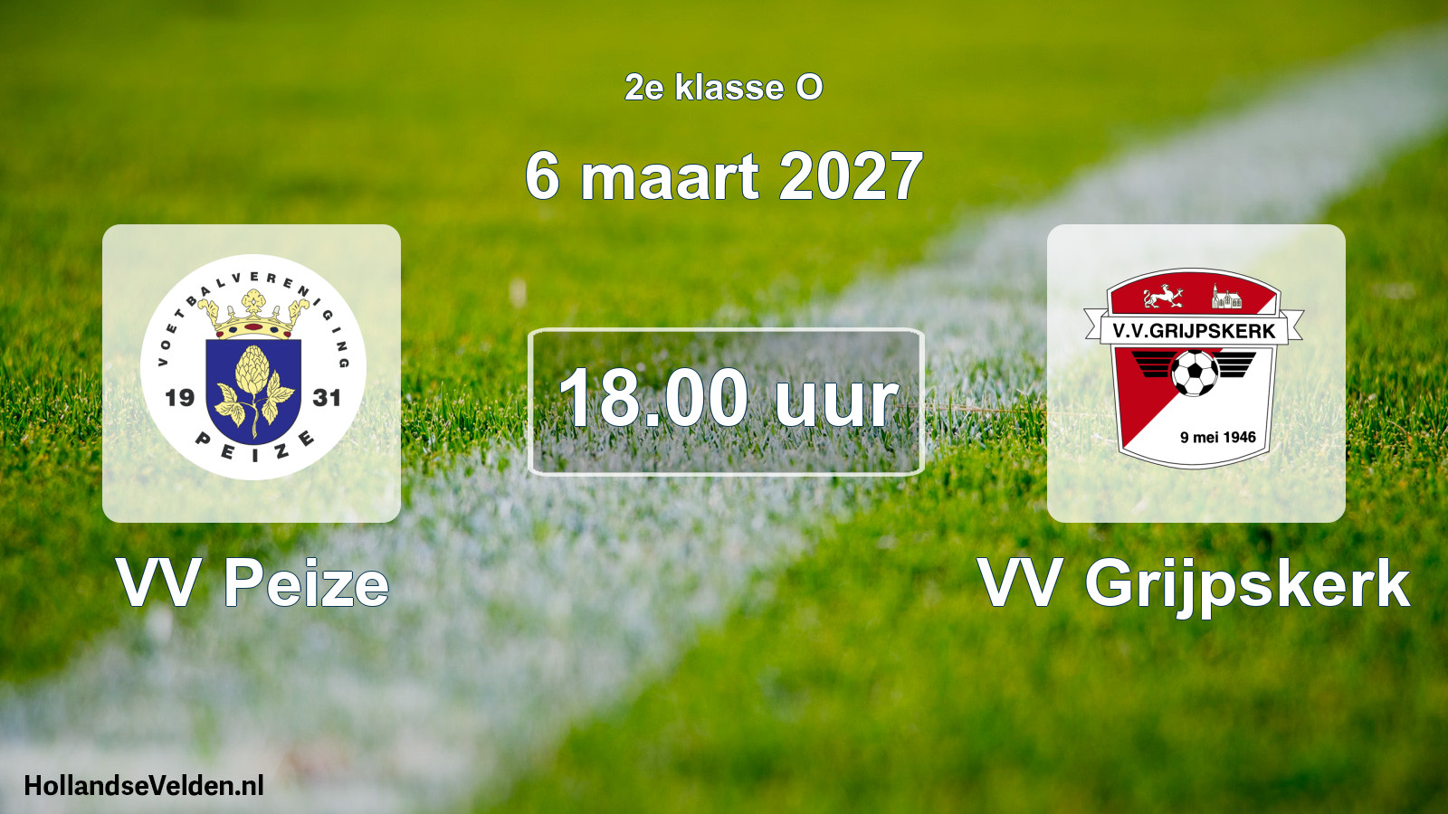 Geplande wedstrijd: VV Peize - VV Grijpskerk (6 maart 2027)