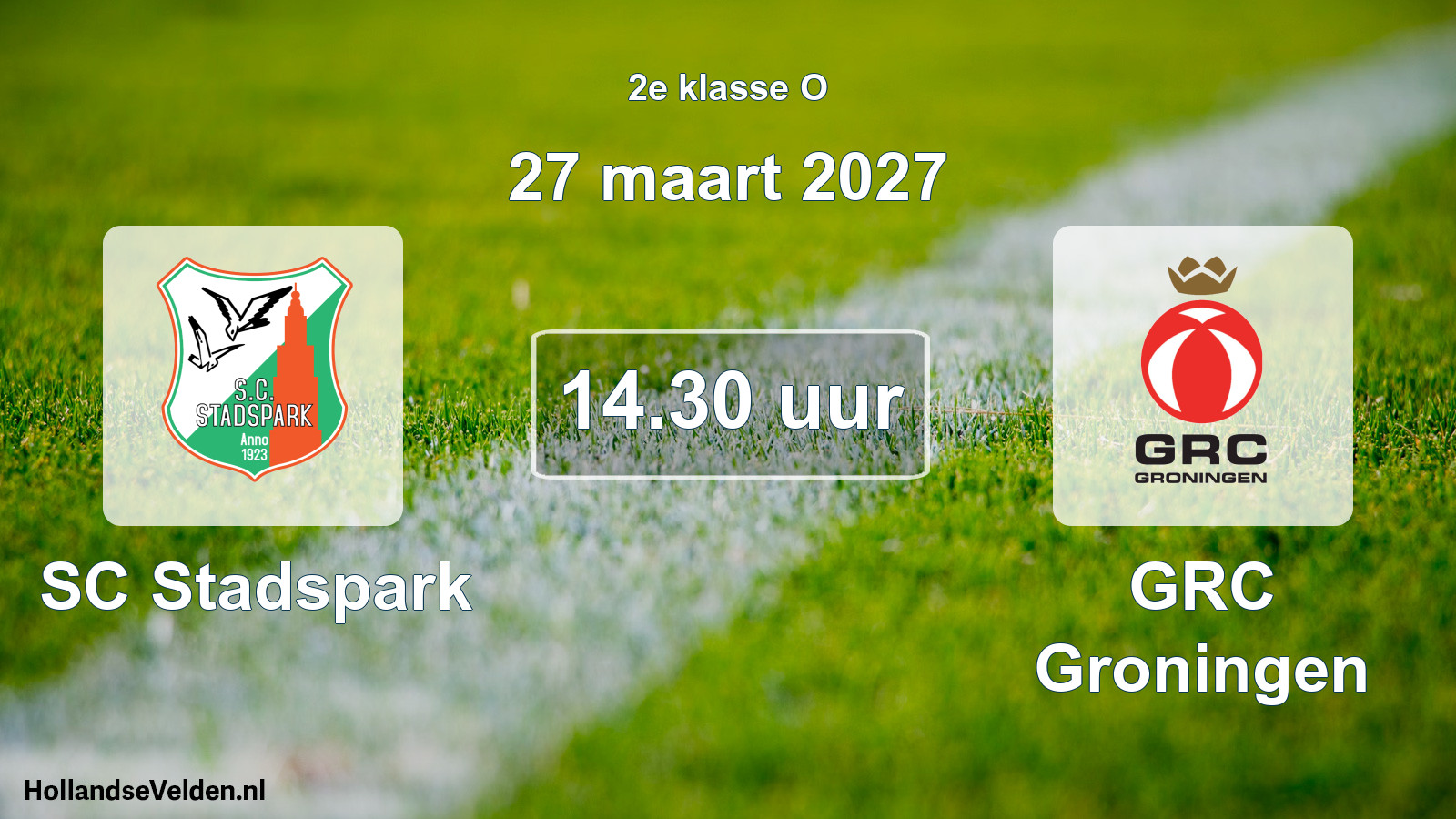 Geplande wedstrijd: SC Stadspark - GRC Groningen (27 maart 2027)