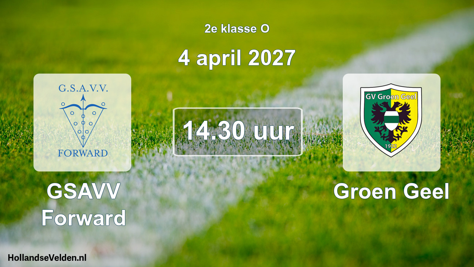 Geplande wedstrijd: GSAVV Forward - Groen Geel (4 april 2027)
