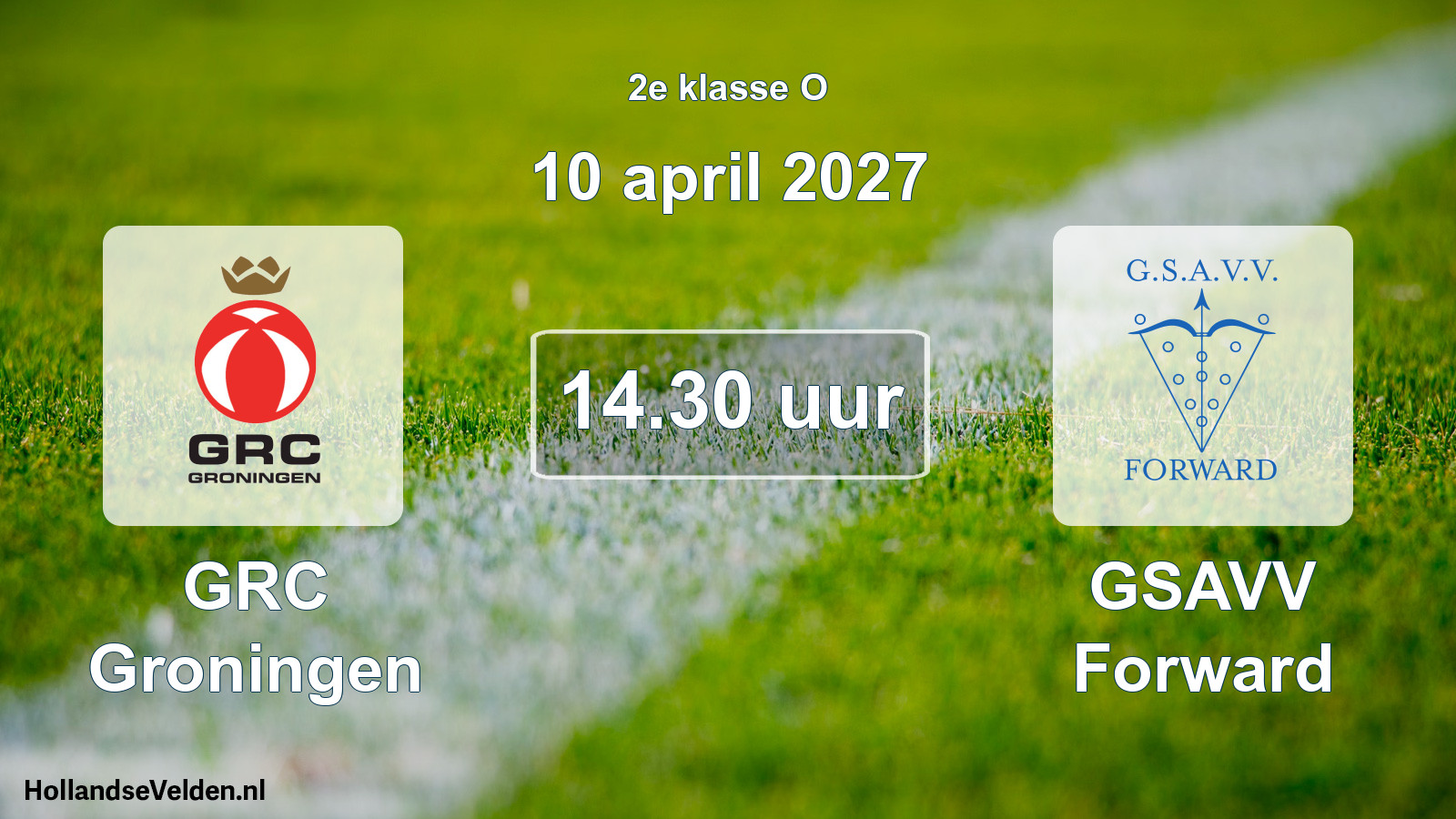 Geplande wedstrijd: GRC Groningen - GSAVV Forward (10 april 2027)