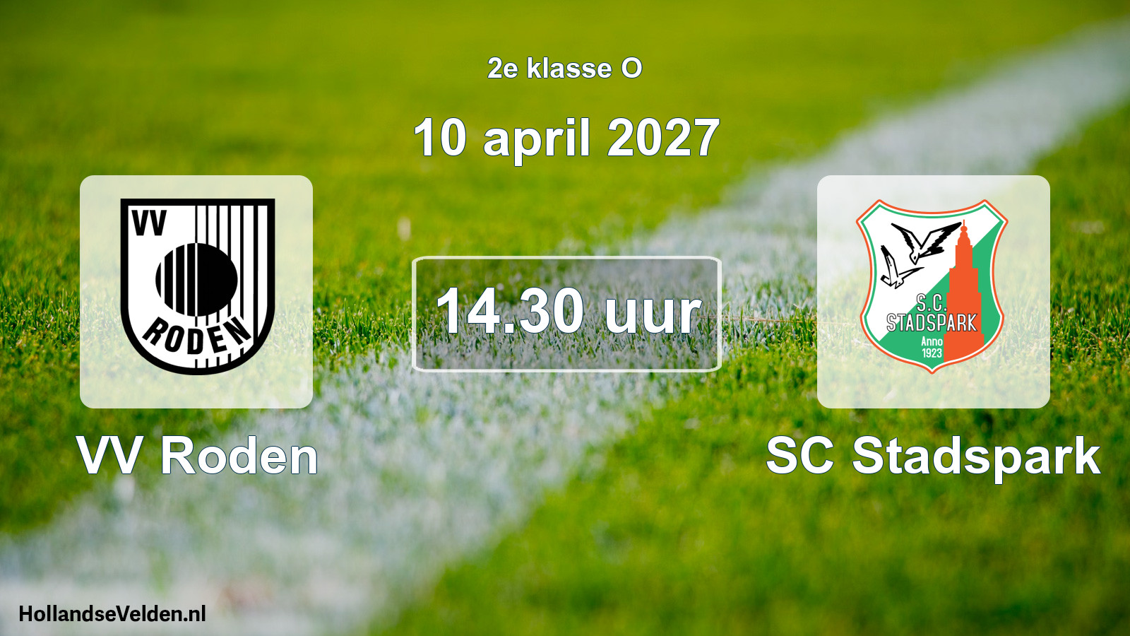 Geplande wedstrijd: VV Roden - SC Stadspark (10 april 2027)