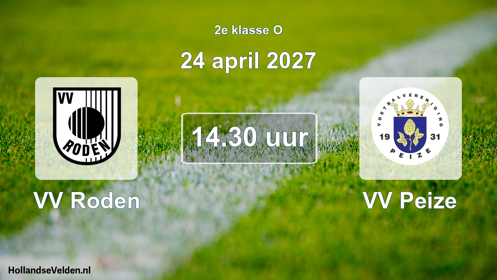 Geplande wedstrijd: VV Roden - VV Peize (24 april 2027)