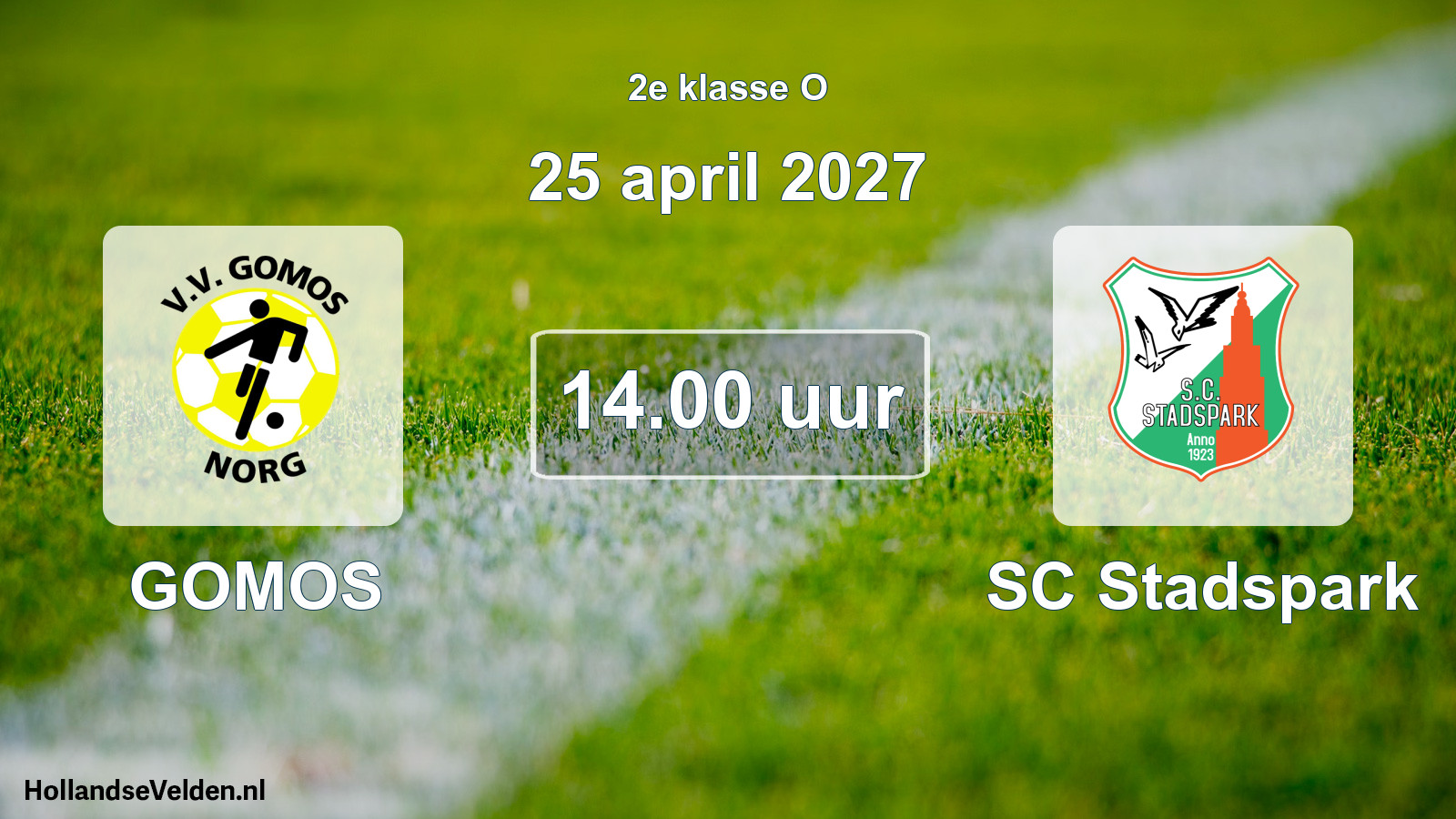 Geplande wedstrijd: GOMOS - SC Stadspark (25 april 2027)