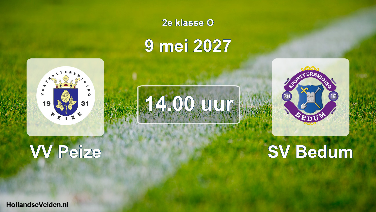 Geplande wedstrijd: VV Peize - SV Bedum (9 mei 2027)