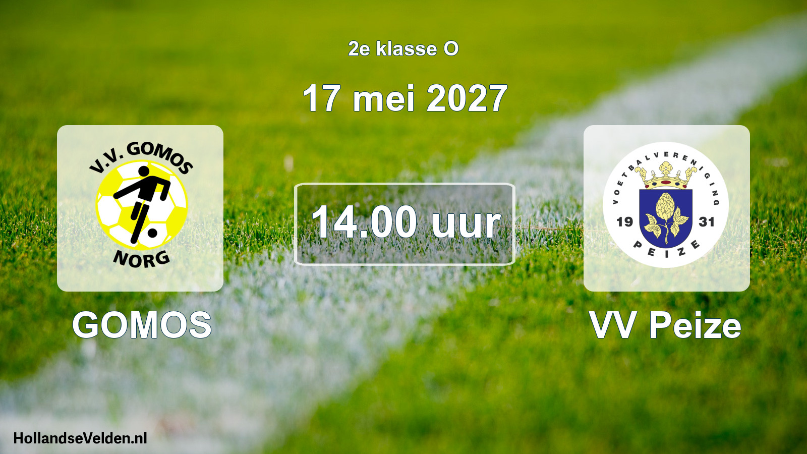 Geplande wedstrijd: GOMOS - VV Peize (17 mei 2027)