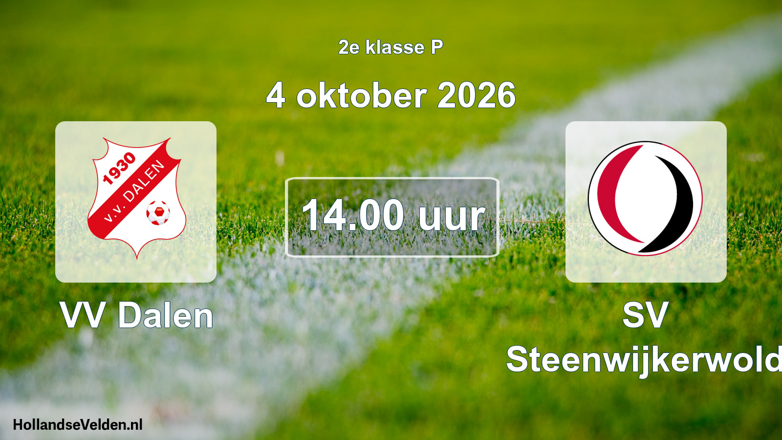 Geplande wedstrijd: VV Dalen - SV Steenwijkerwold (4 oktober 2026)