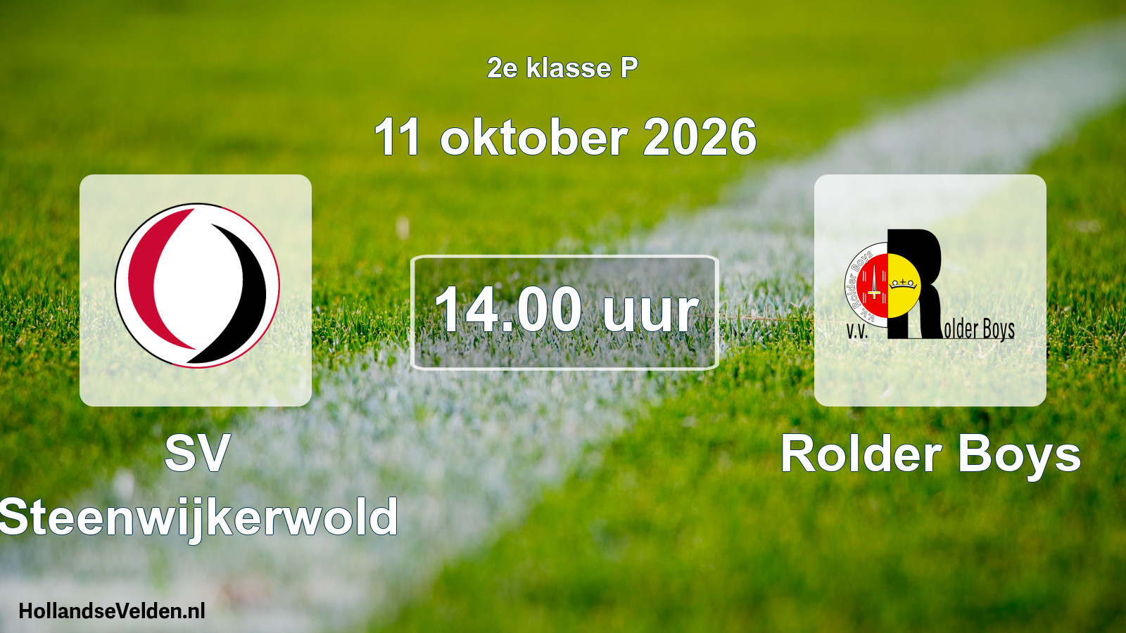 Geplande wedstrijd: SV Steenwijkerwold - Rolder Boys (11 oktober 2026)