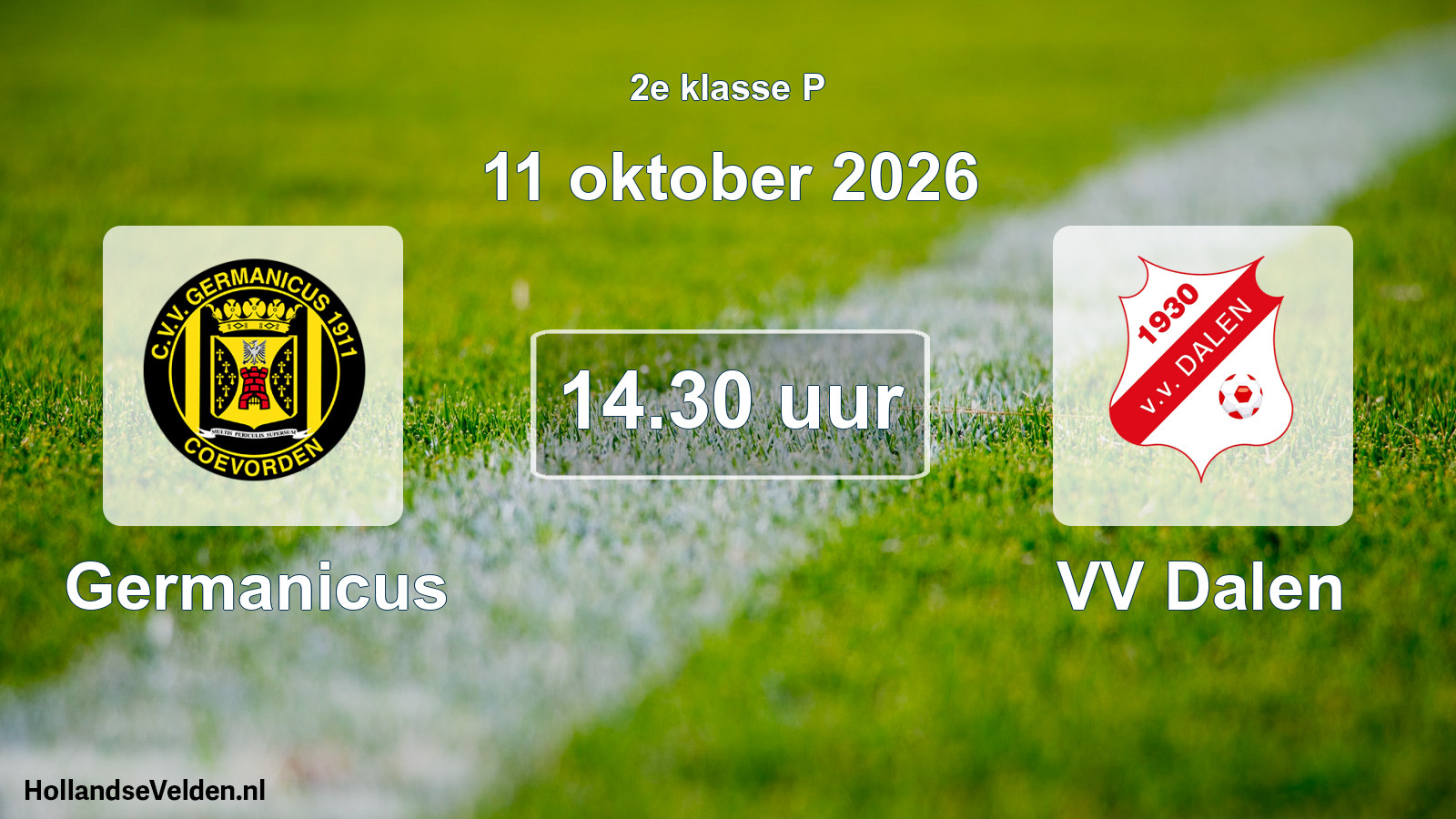 Geplande wedstrijd: Germanicus - VV Dalen (11 oktober 2026)