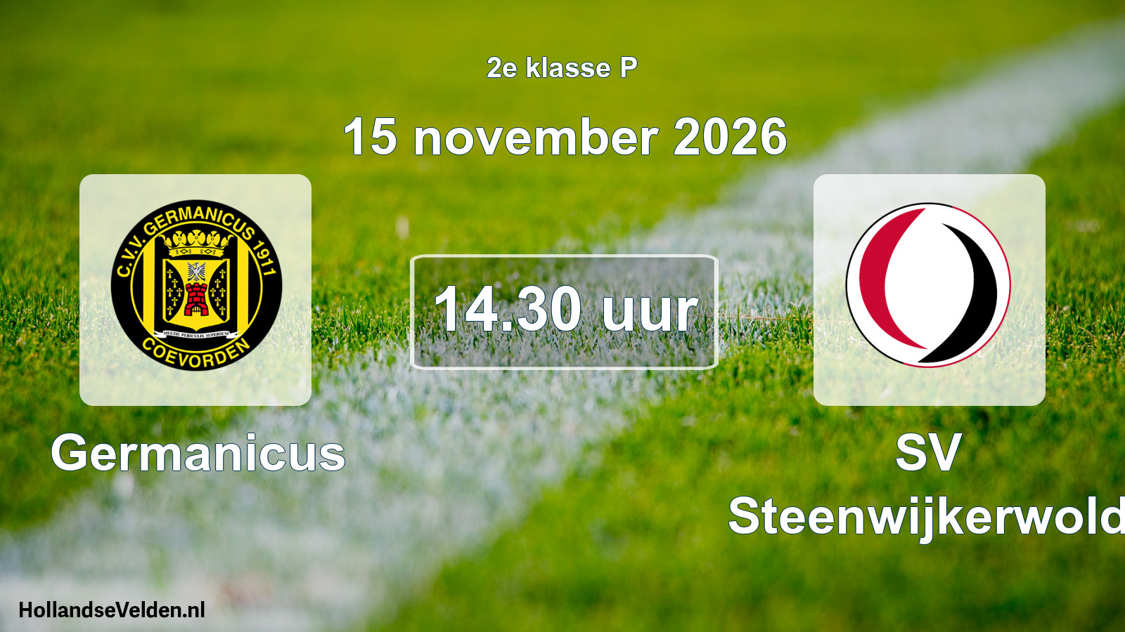 Geplande wedstrijd: Germanicus - SV Steenwijkerwold (15 november 2026)