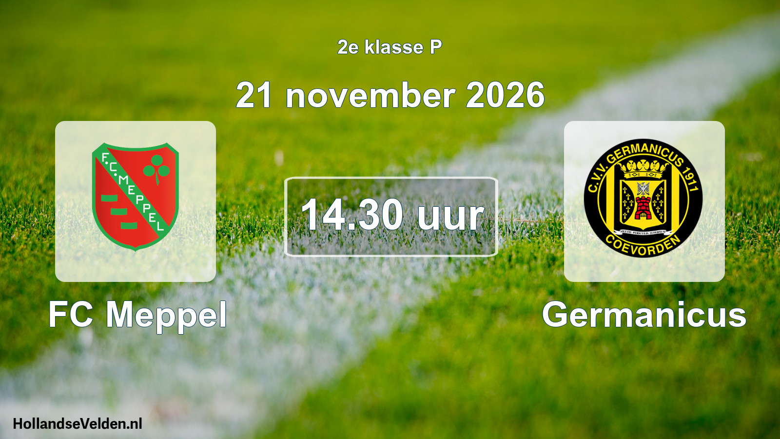 Geplande wedstrijd: FC Meppel - Germanicus (21 november 2026)