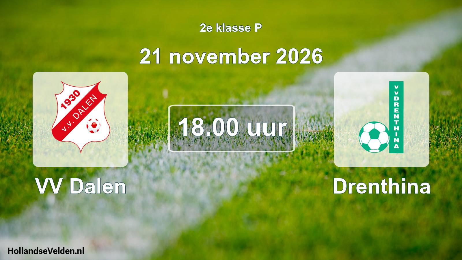 Geplande wedstrijd: VV Dalen - Drenthina (21 november 2026)