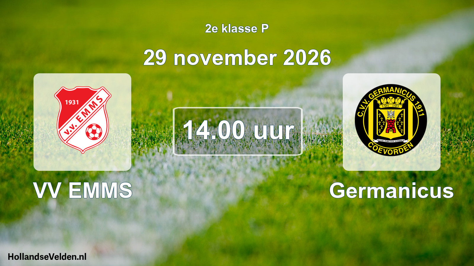 Geplande wedstrijd: VV EMMS - Germanicus (29 november 2026)