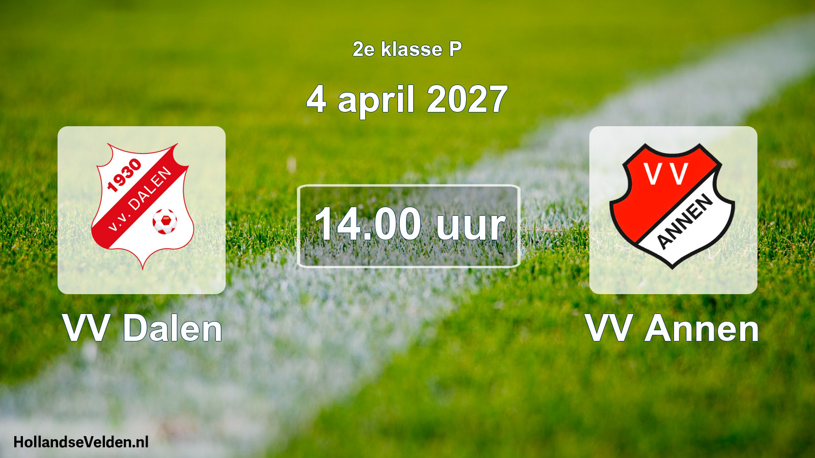 Geplande wedstrijd: VV Dalen - VV Annen (4 april 2027)