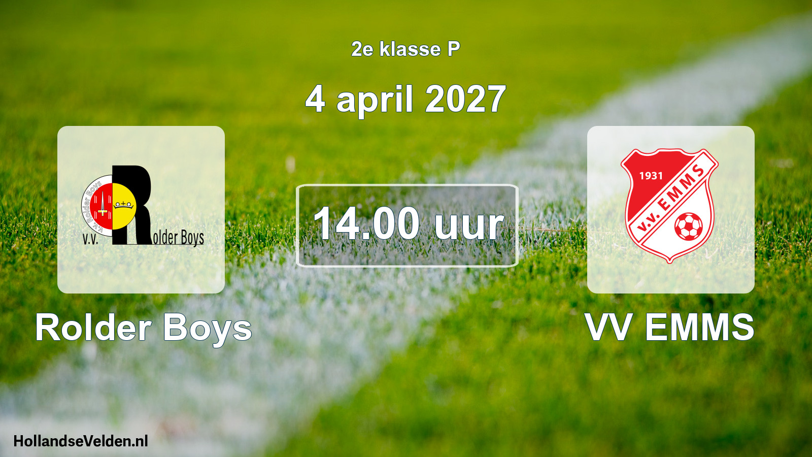Geplande wedstrijd: Rolder Boys - VV EMMS (4 april 2027)