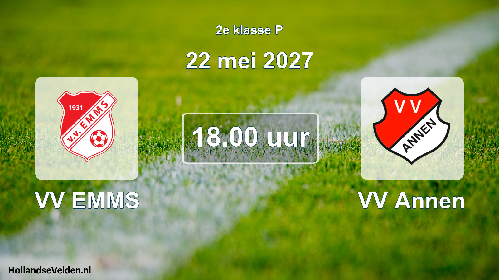 Geplande wedstrijd: VV EMMS - VV Annen (22 mei 2027)