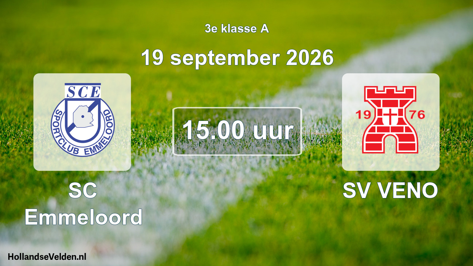Geplande wedstrijd: SC Emmeloord - SV VENO (19 september 2026)
