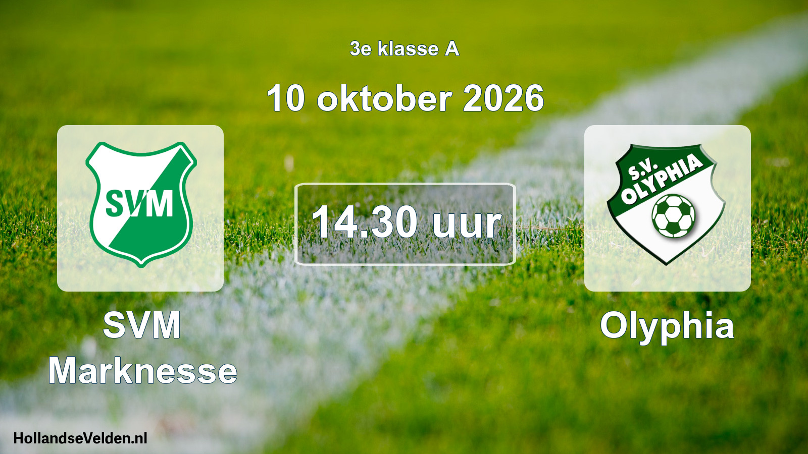 Geplande wedstrijd: SVM Marknesse - Olyphia (10 oktober 2026)