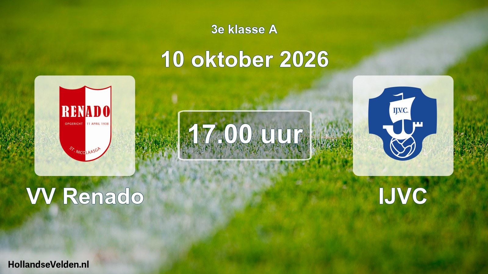 Geplande wedstrijd: VV Renado - IJVC (10 oktober 2026)