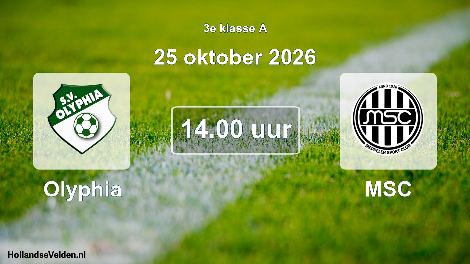 Geplande wedstrijd: Olyphia - MSC (25 oktober 2026)