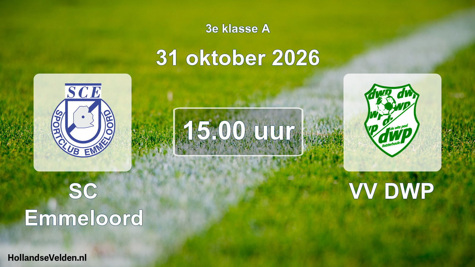 Geplande wedstrijd: SC Emmeloord - VV DWP (31 oktober 2026)