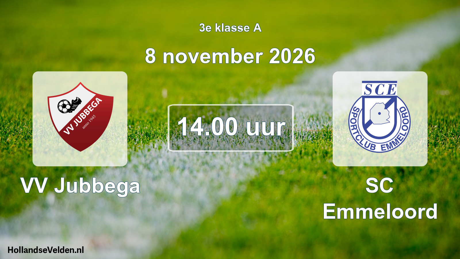Geplande wedstrijd: VV Jubbega - SC Emmeloord (8 november 2026)
