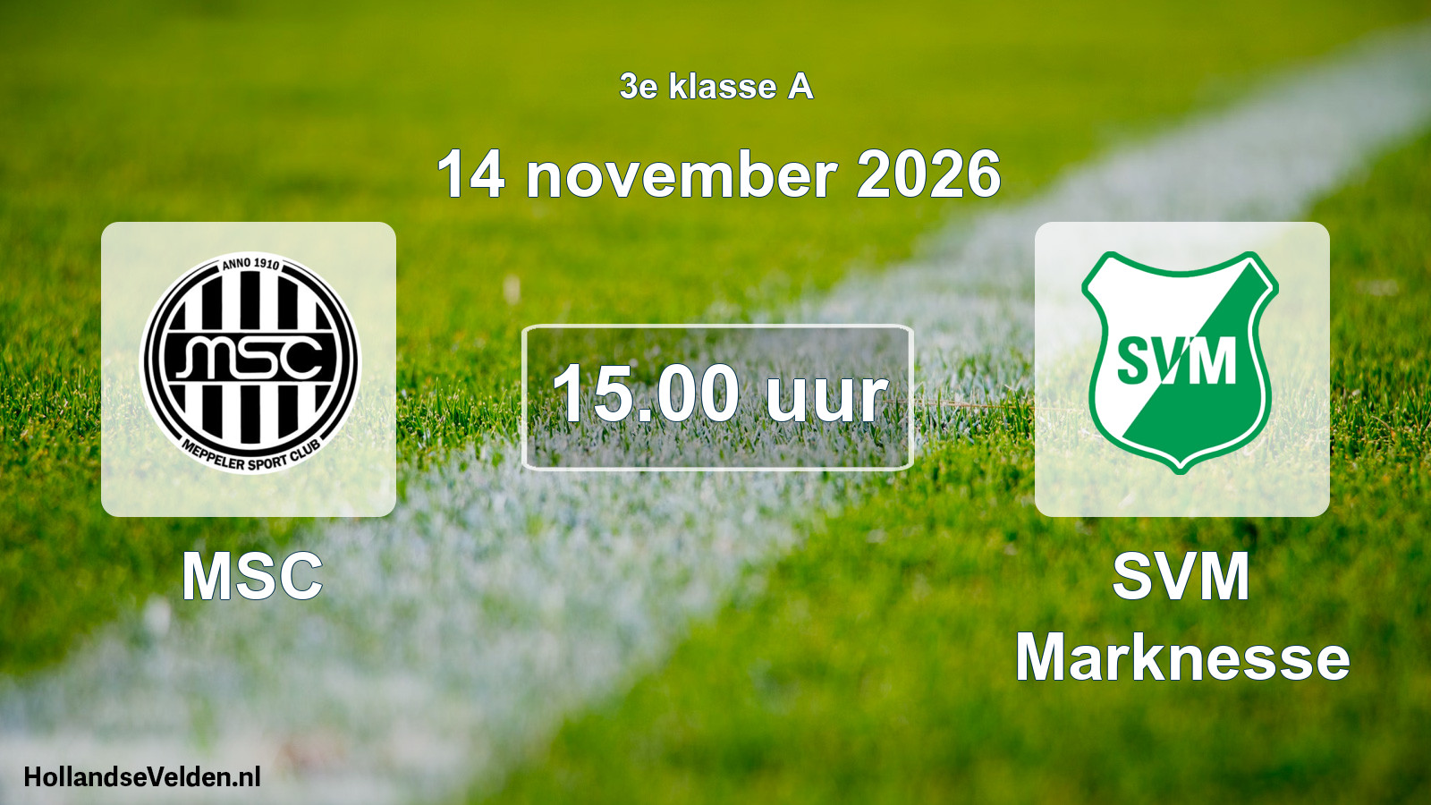 Geplande wedstrijd: MSC - SVM Marknesse (14 november 2026)