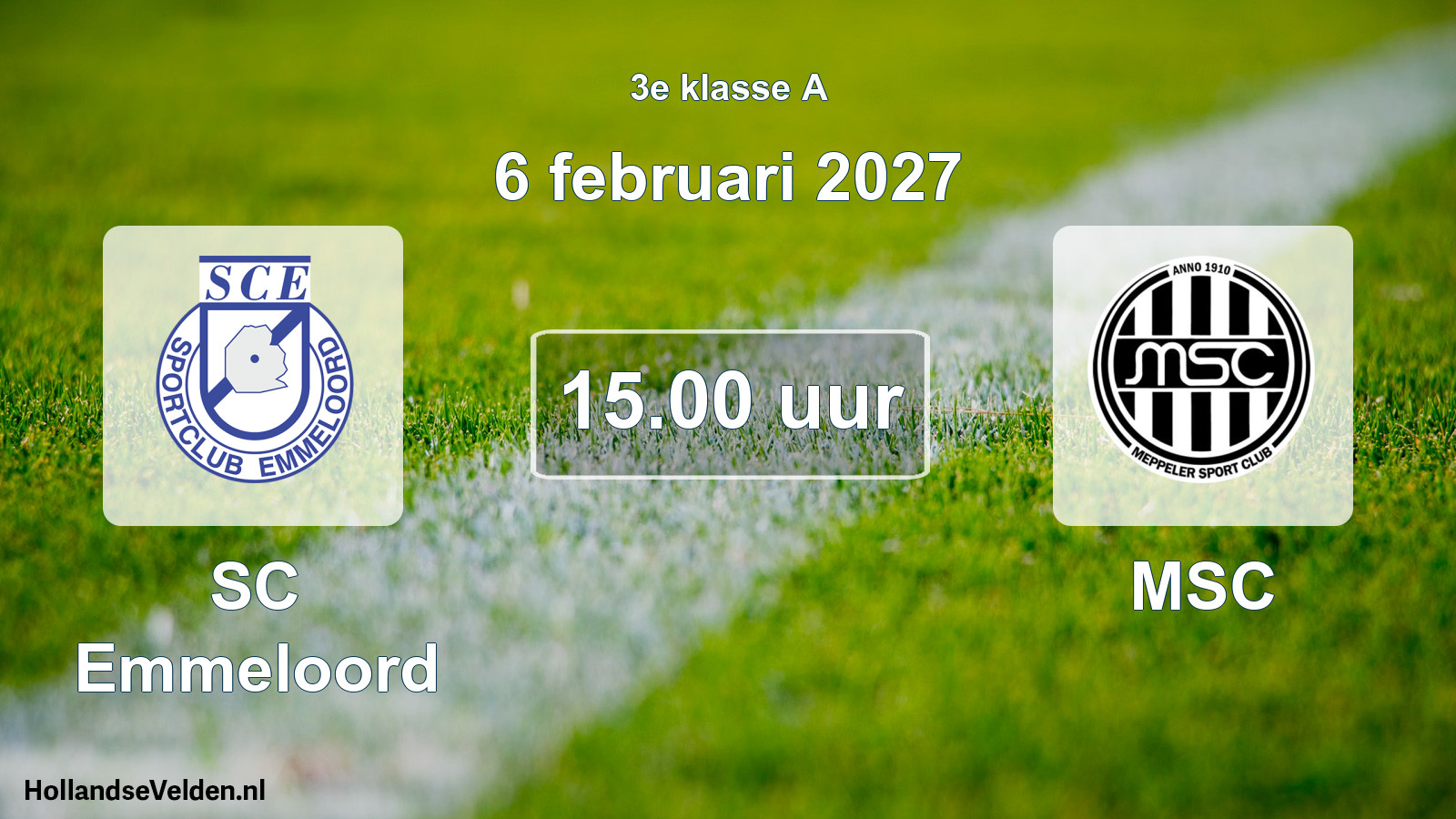 Geplande wedstrijd: SC Emmeloord - MSC (6 februari 2027)