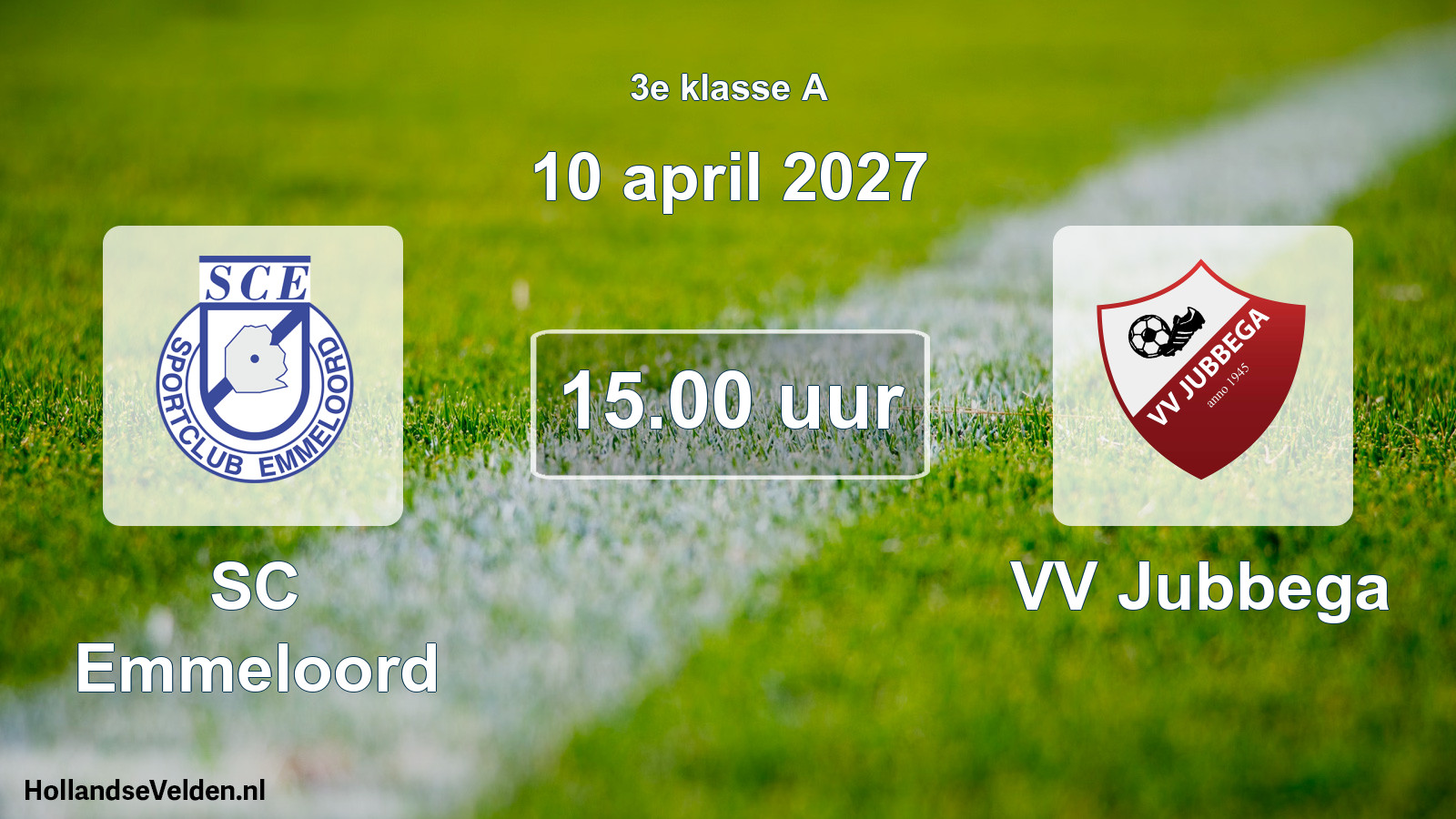 Geplande wedstrijd: SC Emmeloord - VV Jubbega (10 april 2027)