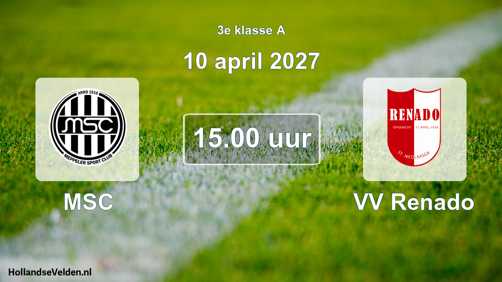 Geplande wedstrijd: MSC - VV Renado (10 april 2027)