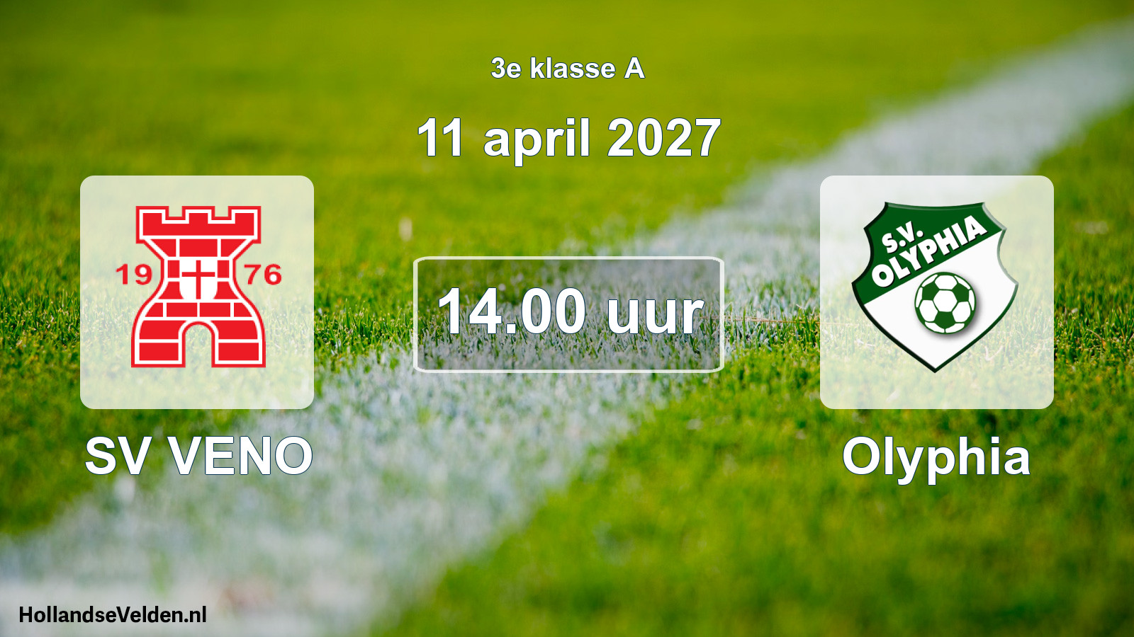 Geplande wedstrijd: SV VENO - Olyphia (11 april 2027)