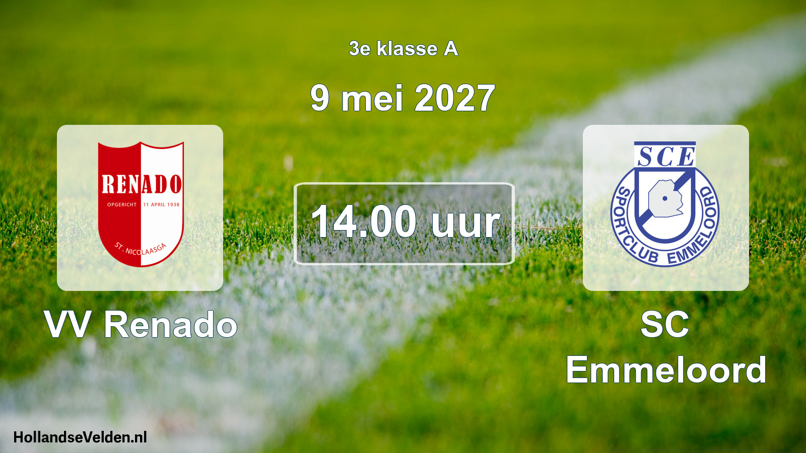 Geplande wedstrijd: VV Renado - SC Emmeloord (9 mei 2027)