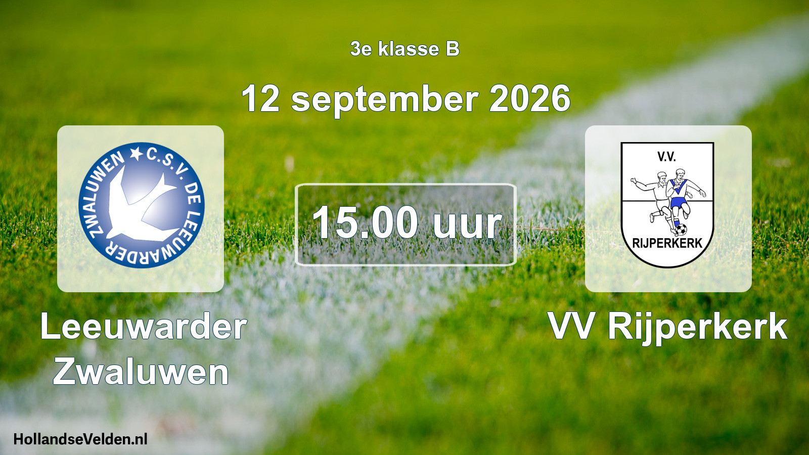 Scheduled Match: Leeuwarder Zwaluwen - VV Rijperkerk (12 September 2026)