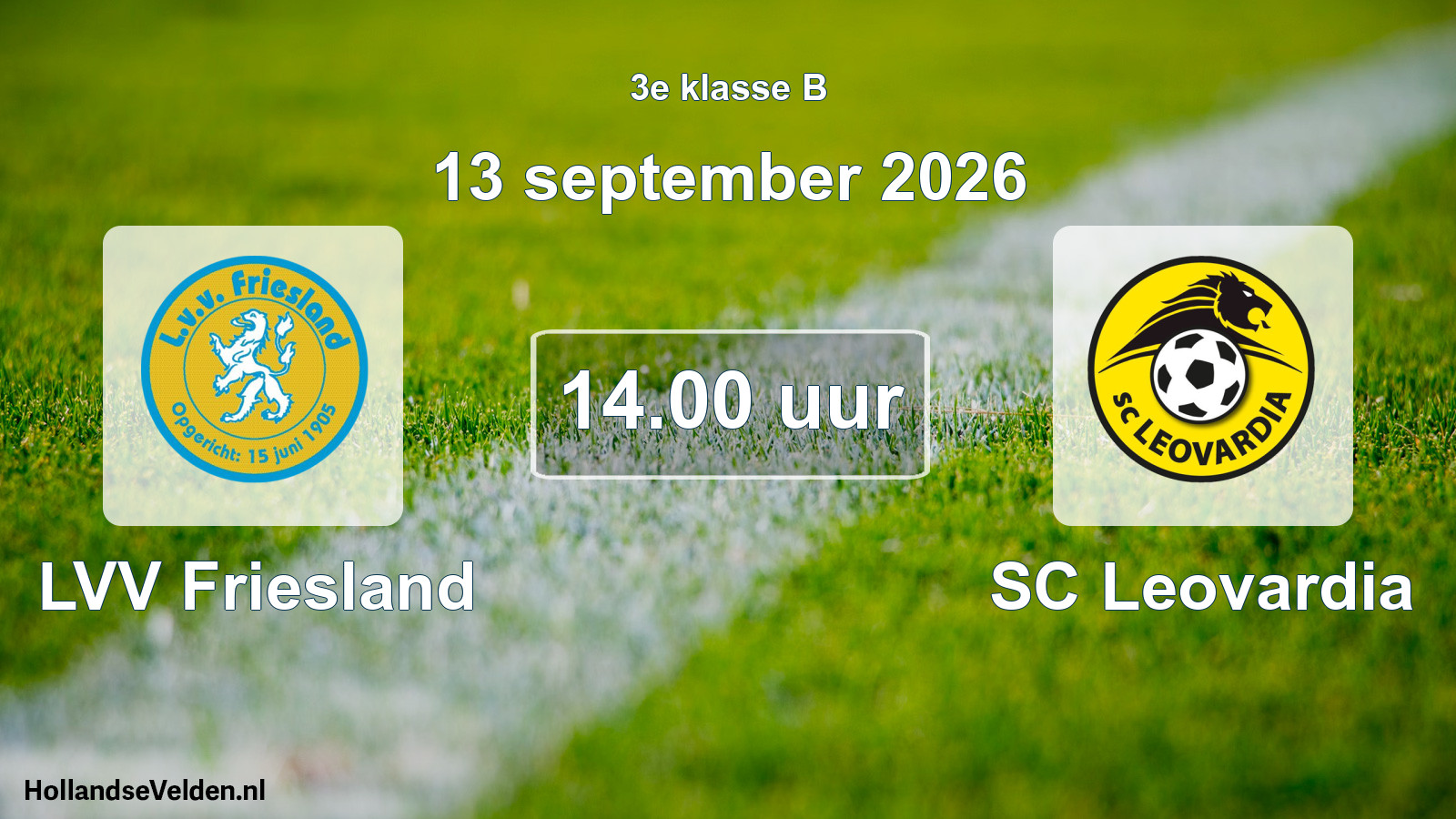 Geplande wedstrijd: LVV Friesland - SC Leovardia (13 september 2026)