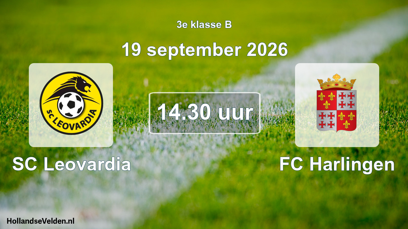 Geplande wedstrijd: SC Leovardia - FC Harlingen (19 september 2026)