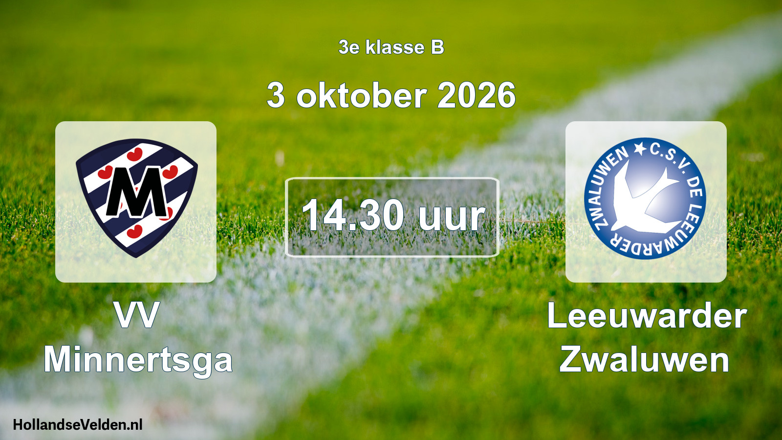 Scheduled Match: VV Minnertsga - Leeuwarder Zwaluwen (3 October 2026)