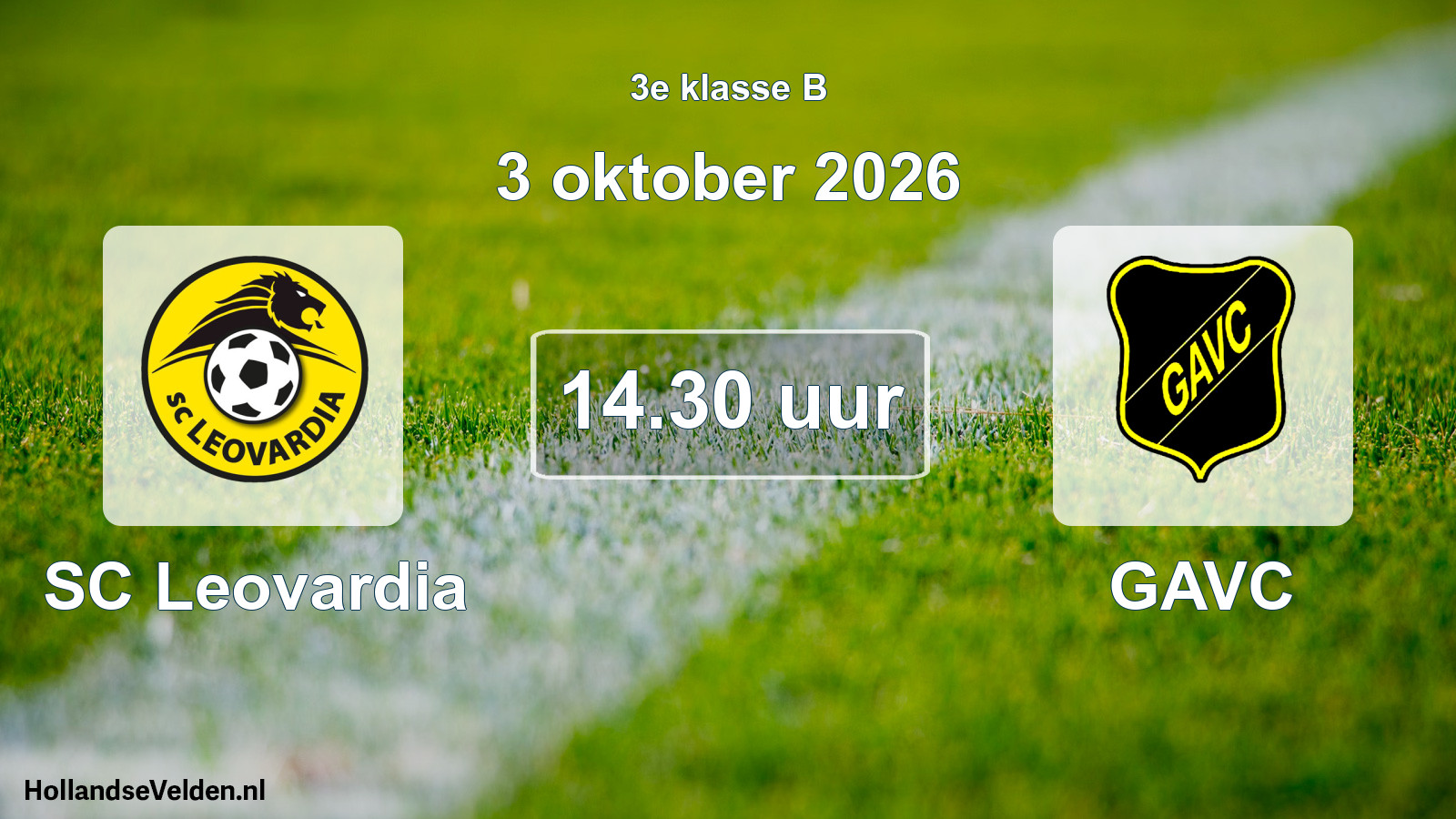 Geplande wedstrijd: SC Leovardia - GAVC (3 oktober 2026)
