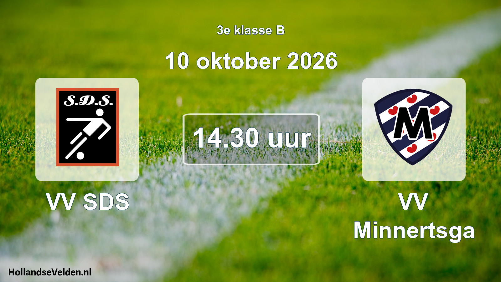 Geplande wedstrijd: VV SDS - VV Minnertsga (10 oktober 2026)