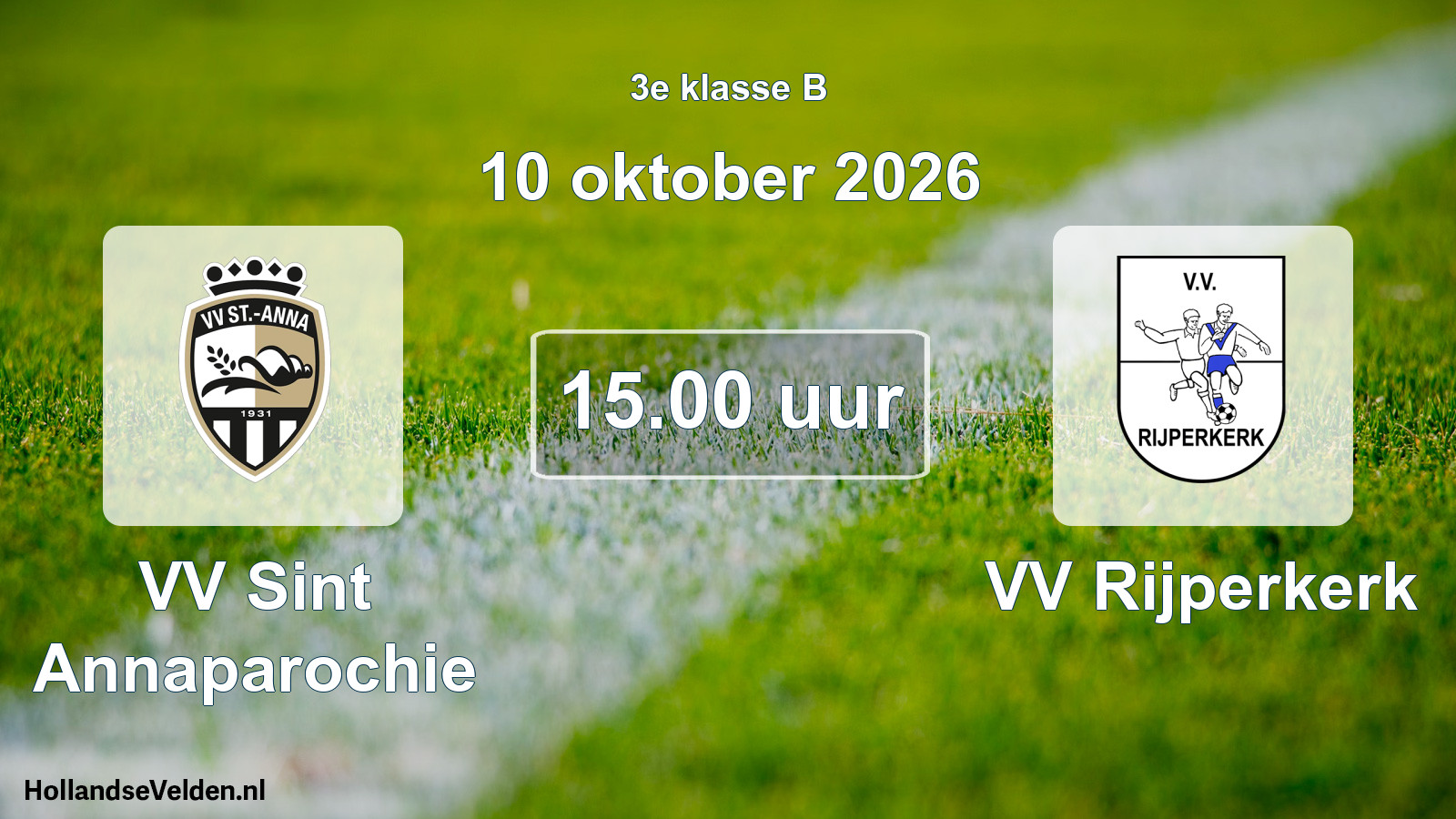 Geplande wedstrijd: VV Sint Annaparochie - VV Rijperkerk (10 oktober 2026)
