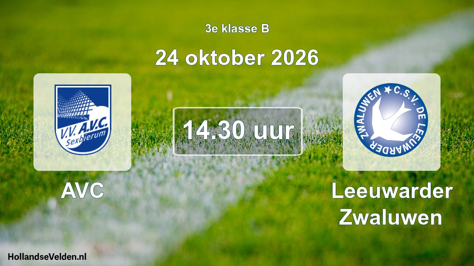 Geplande wedstrijd: AVC - Leeuwarder Zwaluwen (24 oktober 2026)