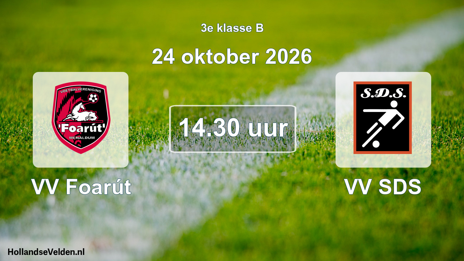Geplande wedstrijd: VV Foarút - VV SDS (24 oktober 2026)