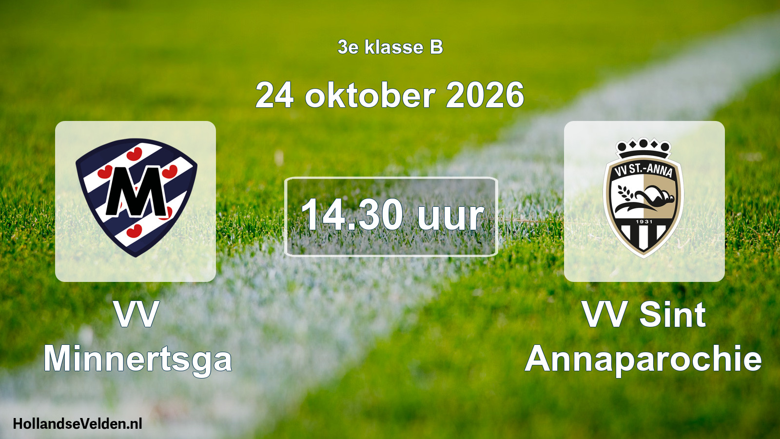 Geplande wedstrijd: VV Minnertsga - VV Sint Annaparochie (24 oktober 2026)