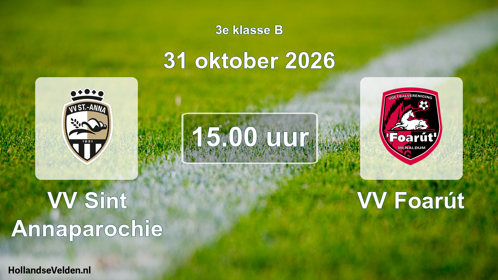 Geplande wedstrijd: VV Sint Annaparochie - VV Foarút (31 oktober 2026)