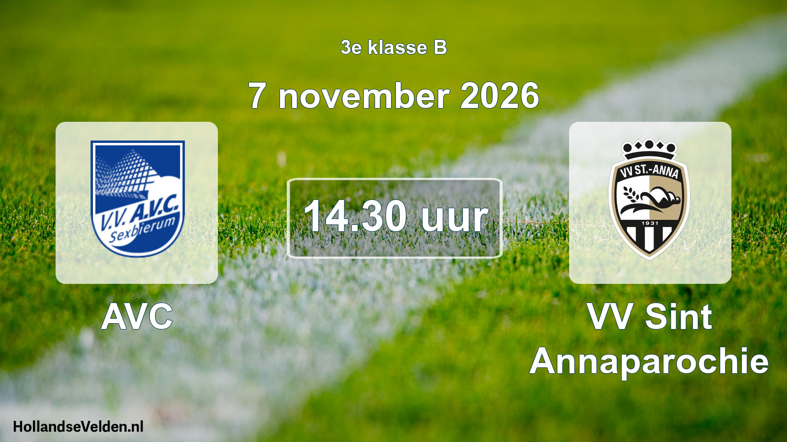 Geplande wedstrijd: AVC - VV Sint Annaparochie (7 november 2026)