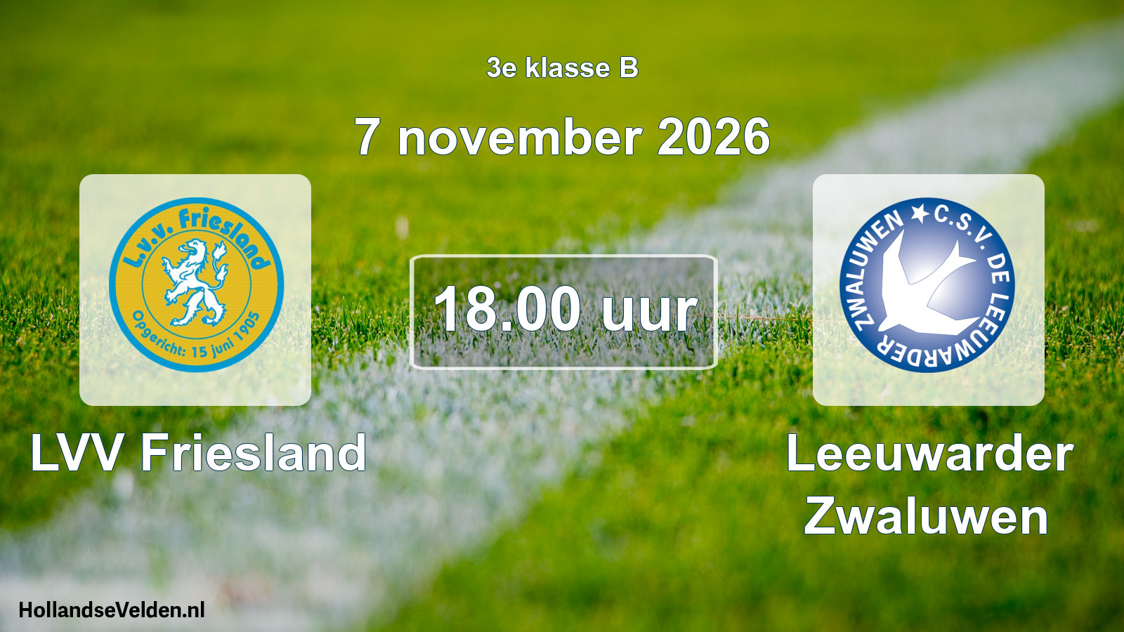 Scheduled Match: LVV Friesland - Leeuwarder Zwaluwen (7 November 2026)