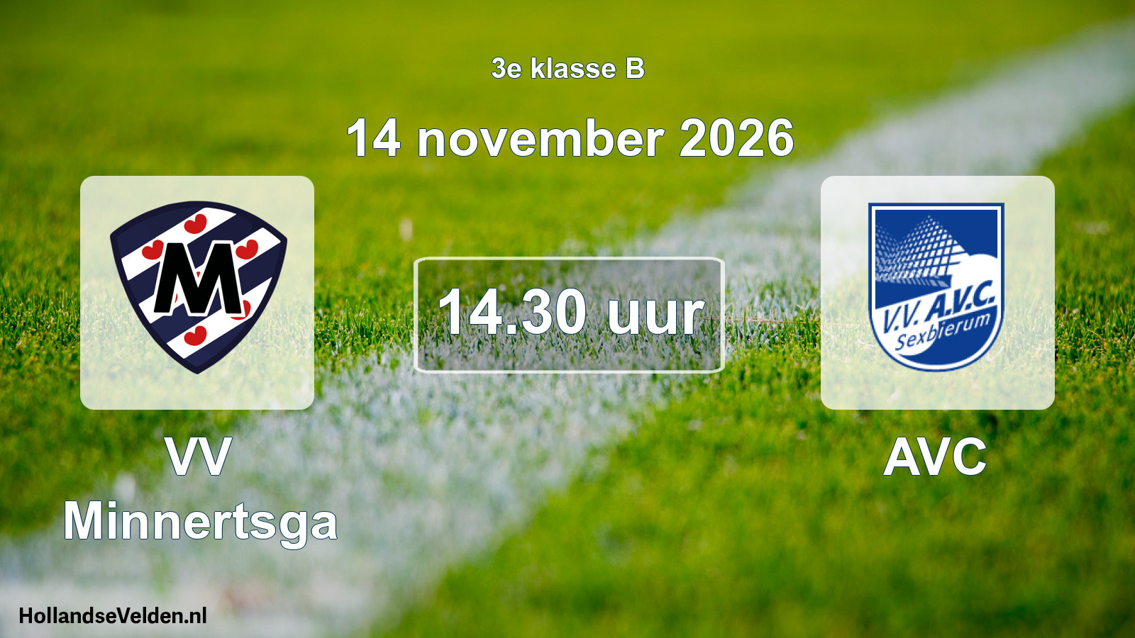 Geplande wedstrijd: VV Minnertsga - AVC (14 november 2026)