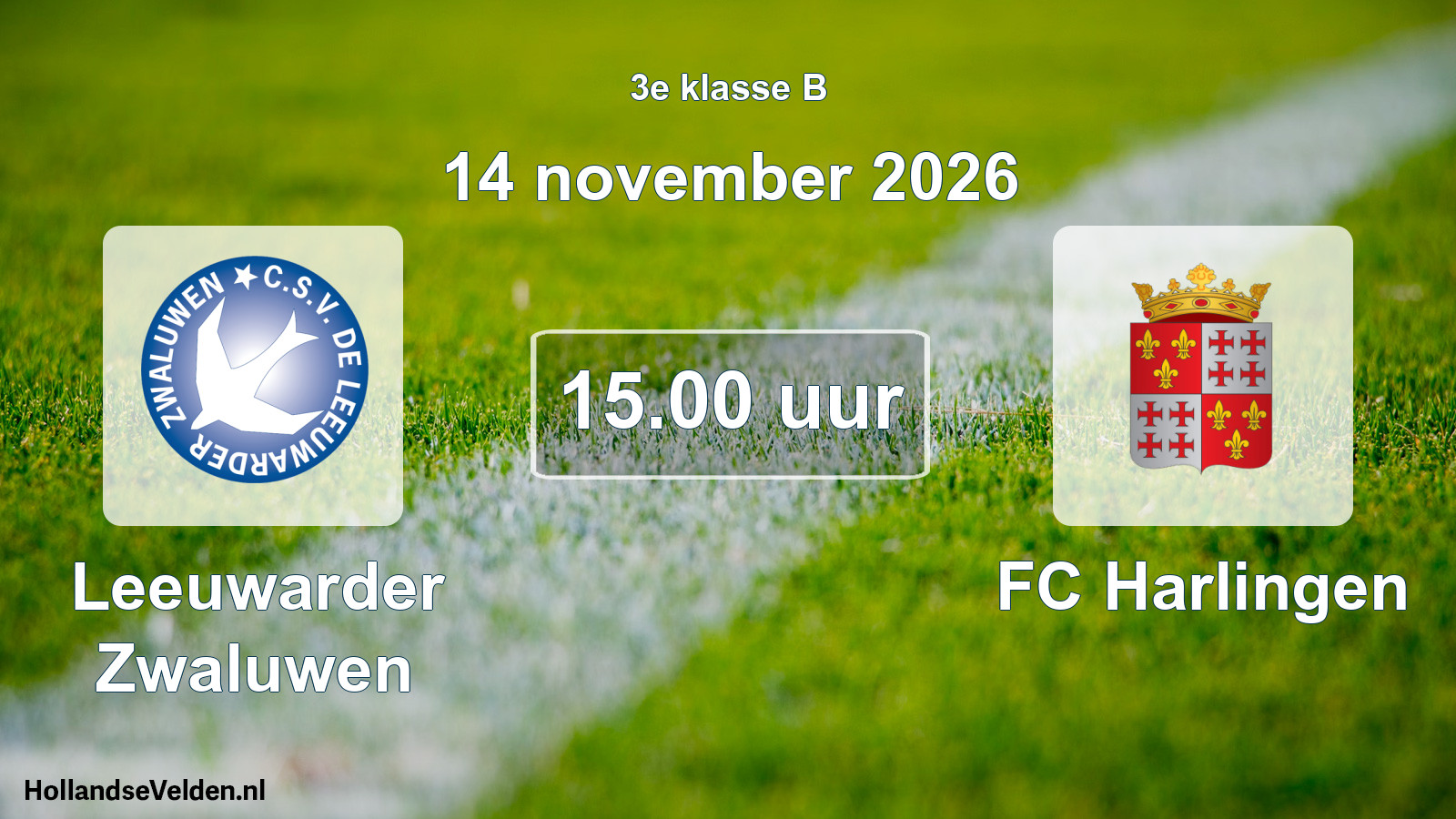 Scheduled Match: Leeuwarder Zwaluwen - FC Harlingen (14 November 2026)