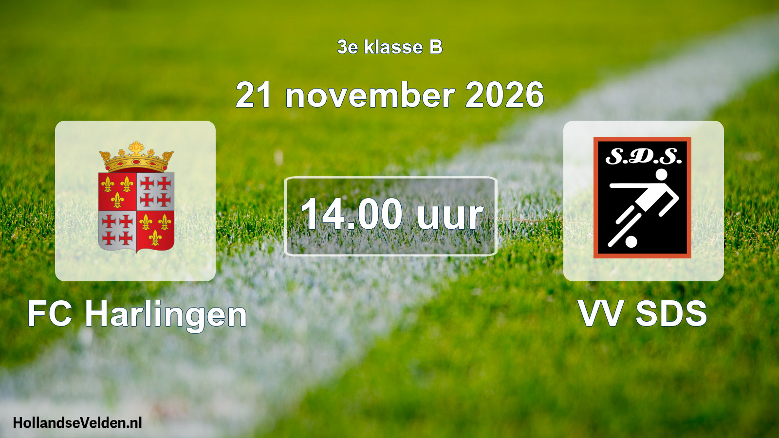Geplande wedstrijd: FC Harlingen - VV SDS (21 november 2026)