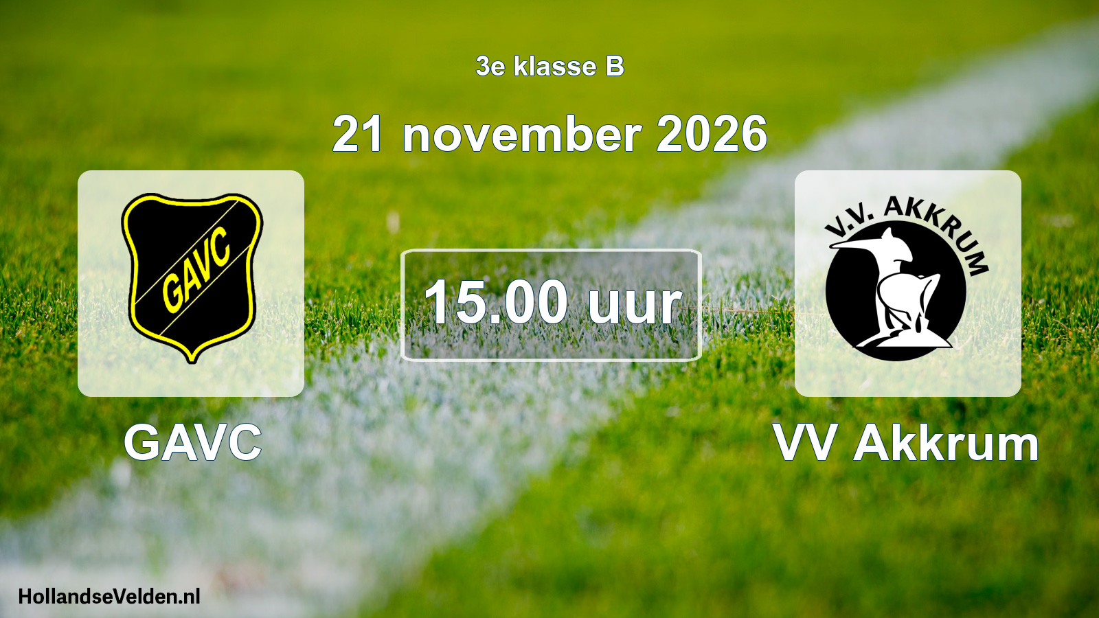 Geplande wedstrijd: GAVC - VV Akkrum (21 november 2026)